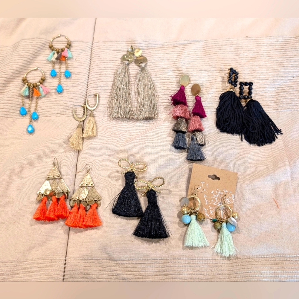 Colorful Tassel Earring Set